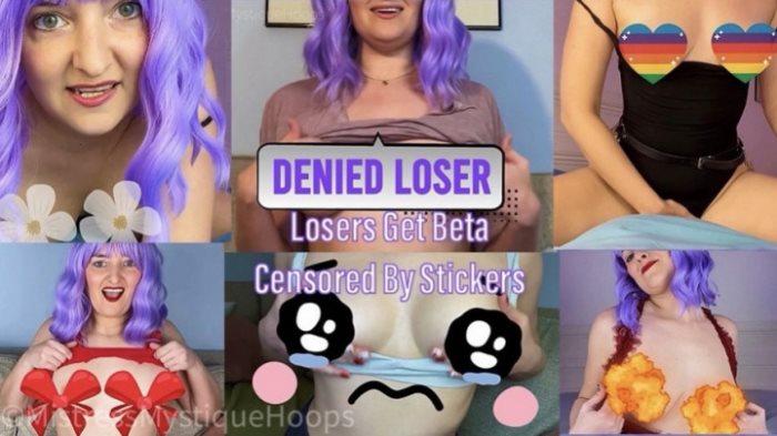 Poster for Losers Get Beta Censored By Stickers - Clips4Sale Girl - Mistressmystique - Femdom, Goddessworship, Beta (Бета)