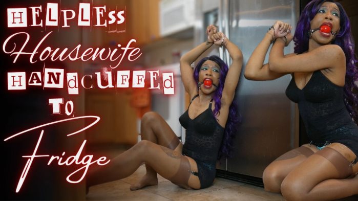 Poster for Clips4Sale Girl - Helpless Housewife Handcuffed To Fridge - Cupcake Sinclair - Girdles, Bondage (Кекс Синклер Кушаки)