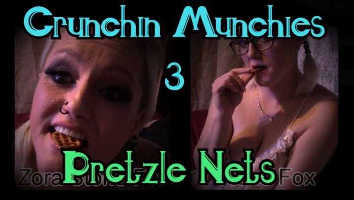 Poster for Goddesszora - Manyvids Model - Goddesszora Crunchin Munchies Pretzel Nets - Mukbang, Food Porn, Mouth Fetish (Богинязора Пищевое Порно)