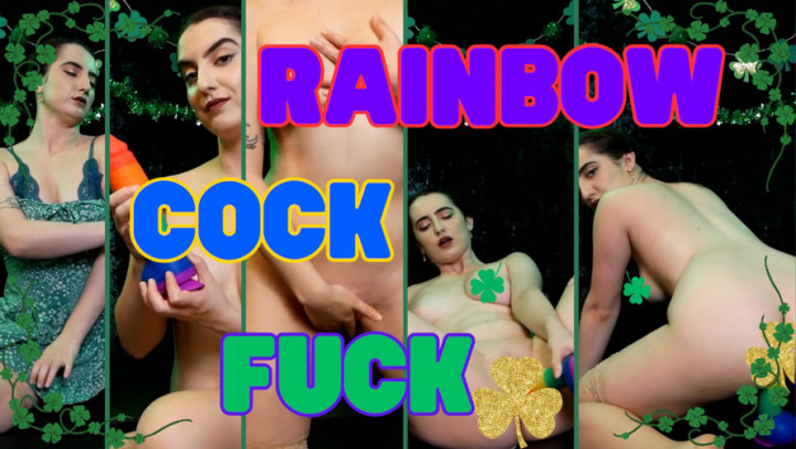 Poster for Littlebunnyb'S Rainbow Cock Fuck - Mar 17, 2023 - Littlebunnyb - Manyvids Model - Big Ass, Dildo Riding, Pawg