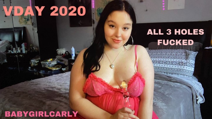 Poster for Babygirlcarly All 3 Holes Vday 2020 - Manyvids Star - Babygirlcarly - Anal Play, Valentine’S Day (Анальная Игра)
