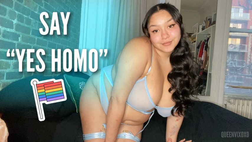 Poster for Queenvixoxo - Manyvids Model - Yes Homo - Feb 28, 2022 - Sexual Rejection, Humiliation, Gay Humiliation (Унижение)