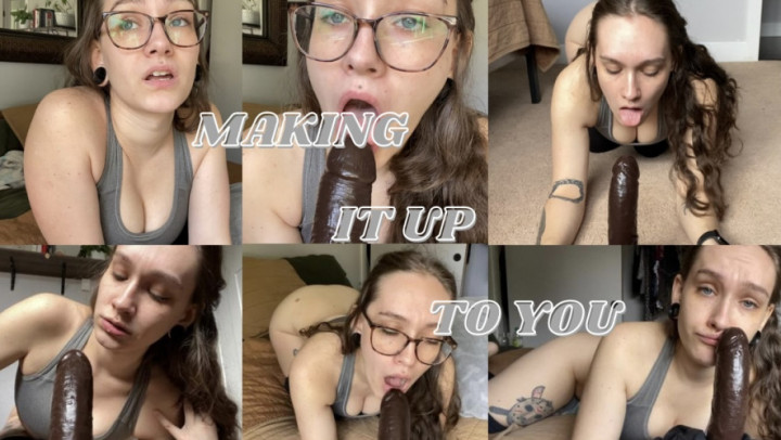 Poster for Manyvids Model - Divinebabe - Making It Up To You - Huge Dildo, Deepthroat, Dildo Sucking (Глубокая Глотка)