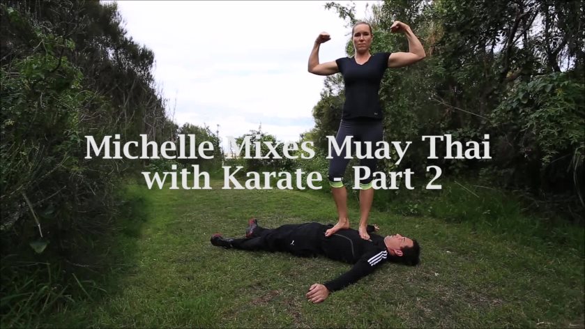 Poster for Michelle Mixes Muay Thai With Karate - Clips4Sale Star - Michelle, Peter - Karateka Feet, Foot Fetish, Beatdown (Карате Трамплин Фемдом Девушки Ноги Каратэки)