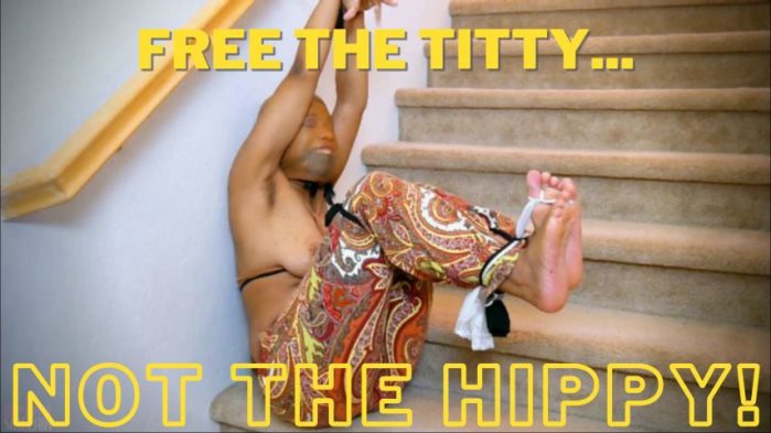 Poster for Free The Titty...Not The Hippy - Clips4Sale Model - Cupcake Sinclair - Barefoot, Gagtalk, Bondage (Кекс Синклер)