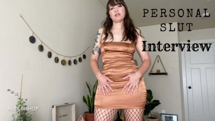 Poster for Manyvids Girl - Personal Slut Interview - August 22, 2022 - Alex Bishop - Boss/Employee, Slut Training, Fishnets (Алекс Бишоп Начальник/Сотрудник)