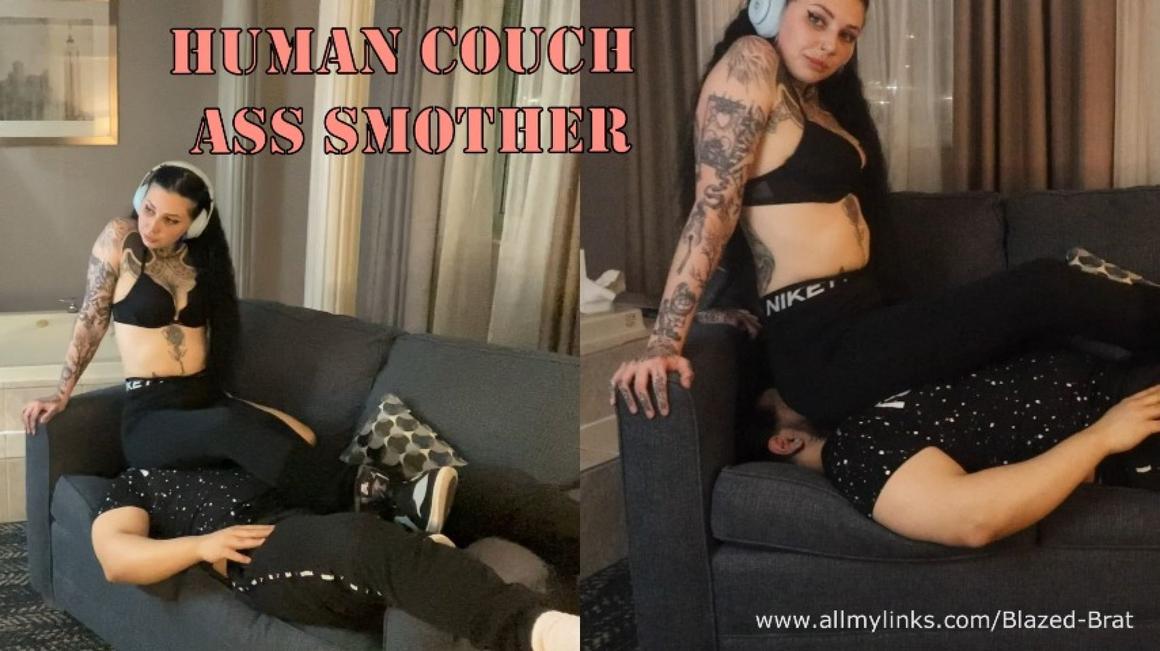 Poster for Manyvids Star - Blazed Brat - Human Couch Ass Worship Mirrored Version - Sneaker Fetish, Face Sitting, Human Furniture (Блейз Брат Лицо Сидя)