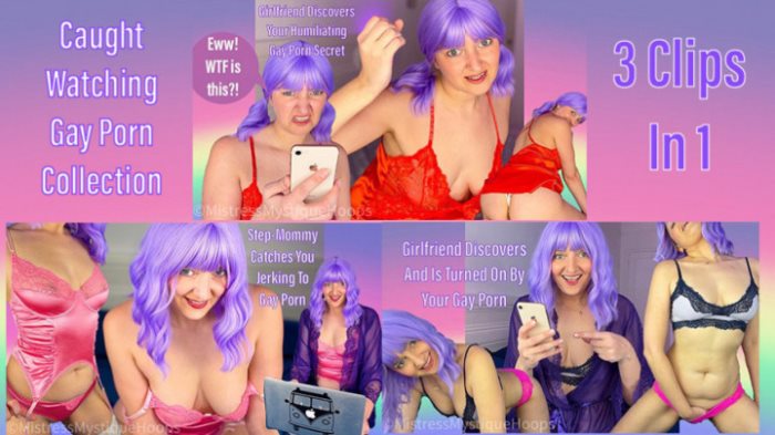 Poster for Caught Watching Gay Porn Collection - Clips4Sale Creator - Mistressmystique - Imposedbi, Humiliation, Gayhumiliation (Унижение)