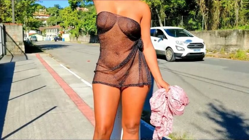 Poster for See Through Fabric Almost Naked Public - Clips4Sale Production - K3X Productions - Walking, Public Nudity, Naked (Голая)