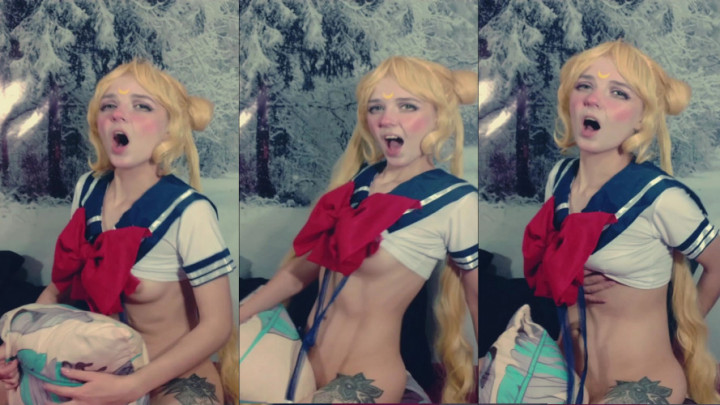 Poster for Lil Cosplay Slut - Sailor Moon Cosplay - Sex With Pillow - Jun 6, 2020 - Manyvids Model - Cosplay, School Girl (Лил Косплей Шлюха Школьница)