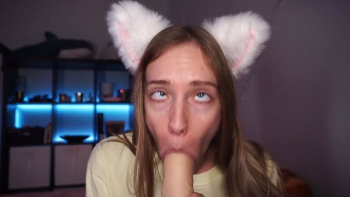 Poster for Sloppy Facefuck With Ahegao Face - Victorialovesme - Clips4Sale Star - Splittongue, Dildosucking (Сосание Дилдо)