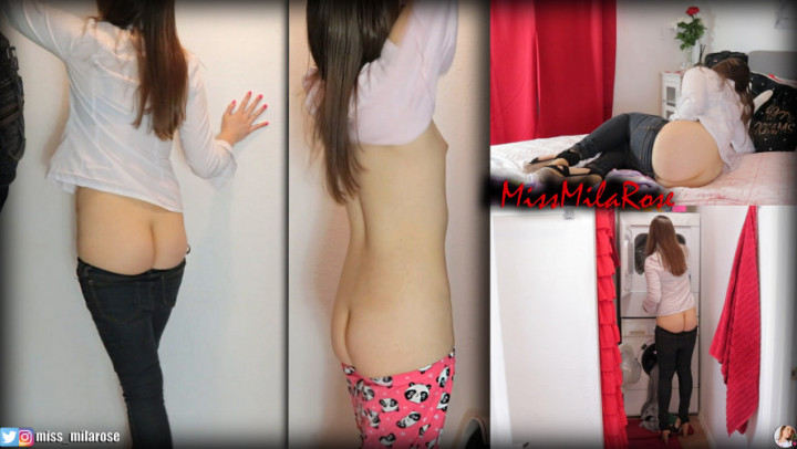 Poster for Mila Gets Horny In Saggy Pants - Missmilarose - Manyvids Star - Jeans Fetish, Brunette, Ass (Джинсовый Фетиш)