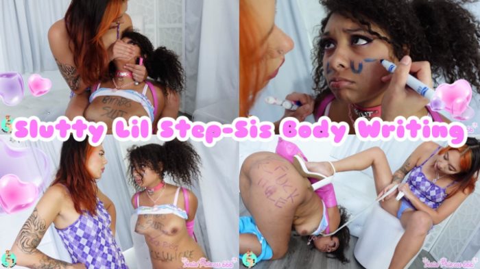 Poster for Slutty Lil Step-Sis Body Writing - Serialprincess666 - Clips4Sale Shop - Femdom, Stepsis, Sluttysister (Фемдом)