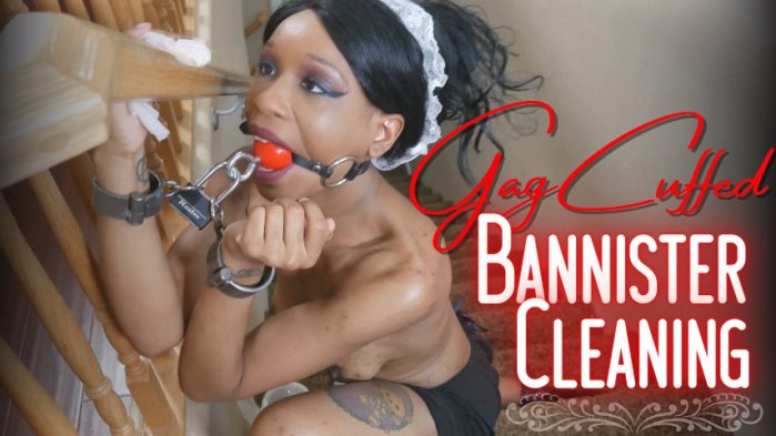 Poster for Clips4Sale Shop - Gagcuffed Bannister Cleaning - Cupcake Sinclair - Femaletraining, Domesticservicemaid, Ballgagged (Кекс Синклер С Шаровой Опорой)