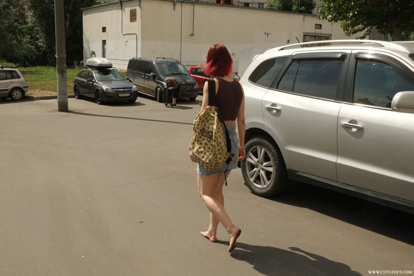 Poster for Clips4Sale Production - A Redhead In A Short Skirt. Part 1. - Tatiana - Barefoot In City, Closeups (Городские Ноги Крупные Планы)