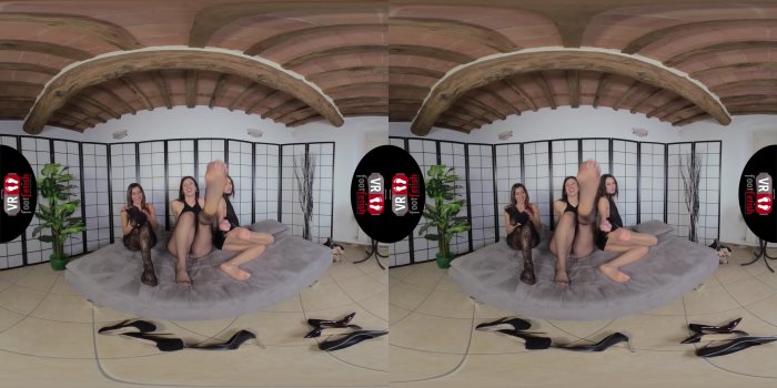 Poster for Sexy Katia Casadei, Lilian And Thena Wiggle Their Feet In Vr - Vr 4K 60 - Clips4Sale Production - Vr Foot Fetish - Pantyhose/Stockings, Domination, Italian Language (Колготки/Чулки)