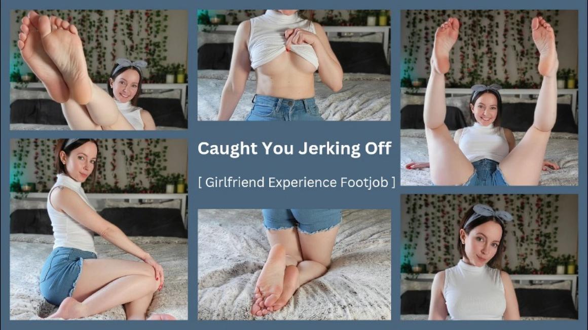 Poster for Manyvids Model - Caught You Jerking Off - July 26, 2023 - Thetinyfeettreat - Soles, Barefoot, Tiny Feet (Маленькие Ножки)