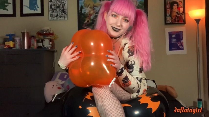 Poster for Inflatagirl - Inflatagirl Having Squeaky Halloween Balloon Fun - Manyvids Girl - Goth, Halloween (Гот)