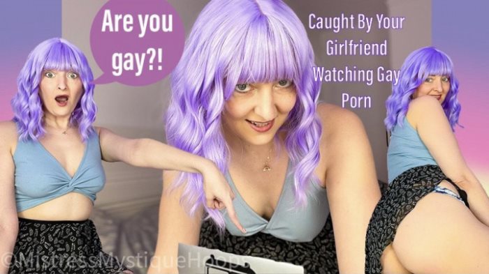 Poster for Clips4Sale Girl - Mistressmystique - Caught By Your Girlfriend Watching Gay Porn - Humiliation, Imposedbi, Femdompov (Унижение)