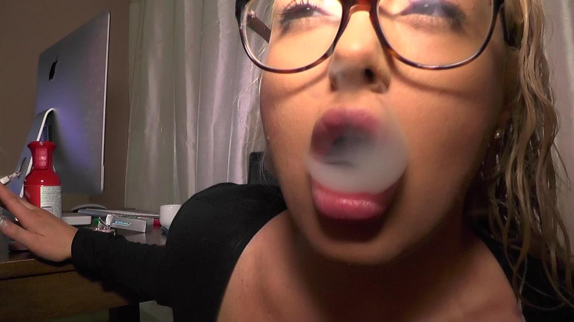 Poster for Let Me Give You A Smokey Blow Job - Swangers - Manyvids Model - Eye Glasses, Smoking, Claws (Когти)