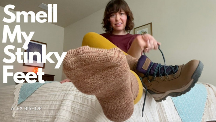 Poster for Smell My Stinky Feet - July 19, 2023 - Alex Bishop - Manyvids Model - Humiliation, Femdom (Алекс Бишоп Фемдом)