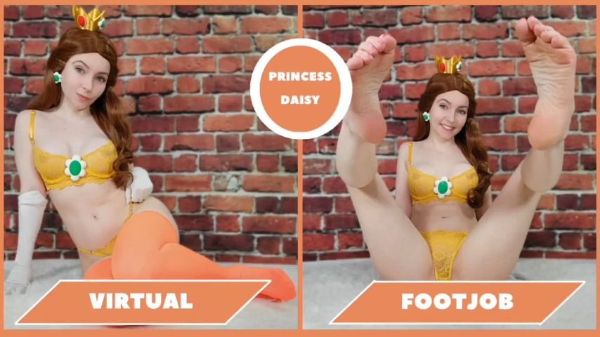 Poster for Thetinyfeettreat - Princess Daisy - Virtual Footjob - April 03, 2023 - Manyvids Girl - Footjobs, Pantyhose, Cosplay