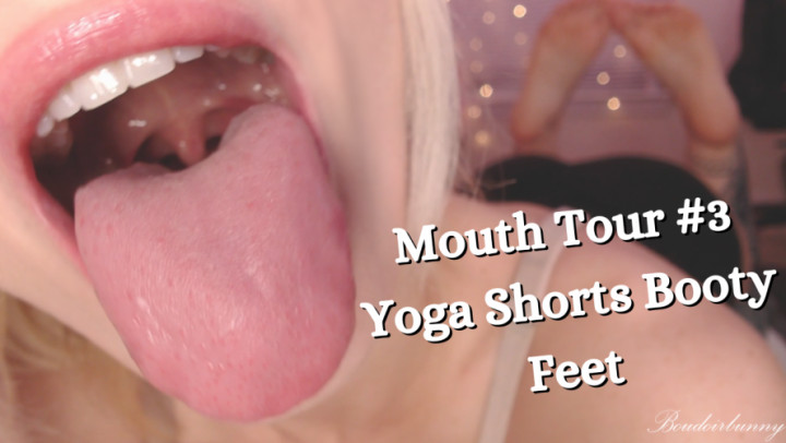 Poster for Boudoirbunny - Manyvids Girl - Open Mouth Tour Yoga Shorts Booty Tease And Feet Asmr #3 - Feet, Throat Fetish (Будуарный Кролик Ноги)
