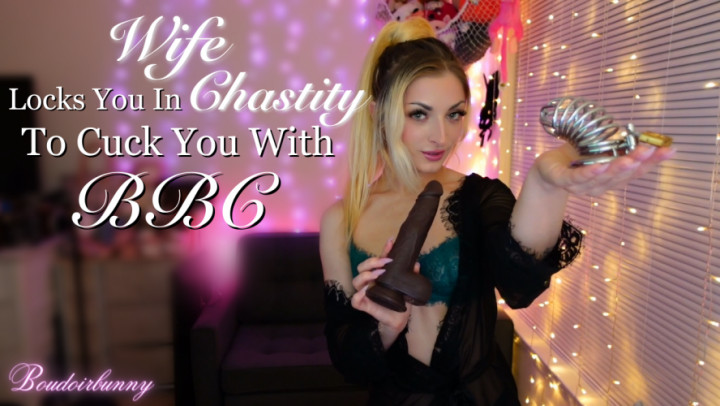 Poster for Boudoirbunny - Wife Locks You In Chastity To Cuck You With Bbc - Manyvids Star - Cuckolding, Chastity, Key Holding & Chastity (Будуарный Кролик Рогоносец)