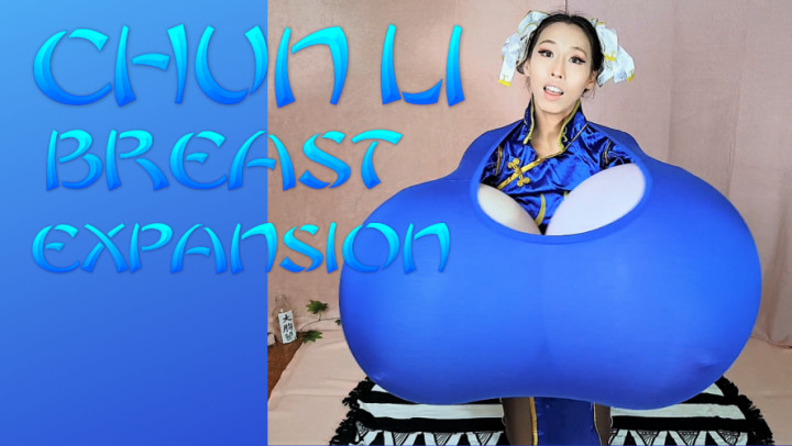 Poster for Manyvids Star - Azumi Zeitline - Chun Li Breast Expansion - July 02, 2021 - Cosplay, Balloon Stuffing, Breast Expansion (Хронология Азуми Косплей)