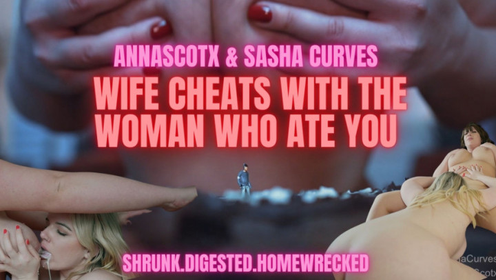 Poster for Manyvids Star - Cheating Wife Fucks The Woman Who Ate You - Annascotx - Shrinkingfetish, Vore, Giantess (Великанша)