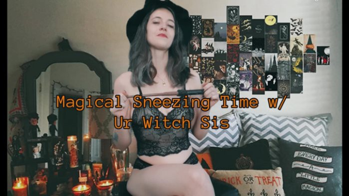 Poster for Magical Sneezing Powder W/ Ur Witch Sis - Sage Eldritch - Clips4Sale Model - Lacelingerie, Magic, Sneezing (Мудрец Элдрич Магия)