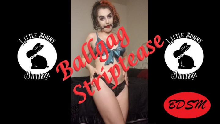 Poster for Bunny Ballgag Striptease - Nov 10, 2021 - Littlebunnyb - Manyvids Star - Ballgagged, Striptease, Strip Tease (Стриптиз)