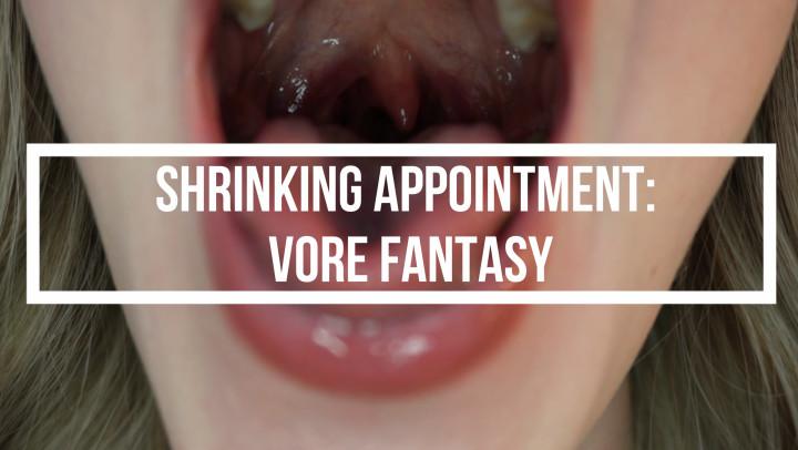 Poster for Shrinking Appointment: Vore Fantasy - April 13, 2023 - Sashacurves - Manyvids Star - Mouth Fetish, Uvula Fetish (Фетиш Язычка)