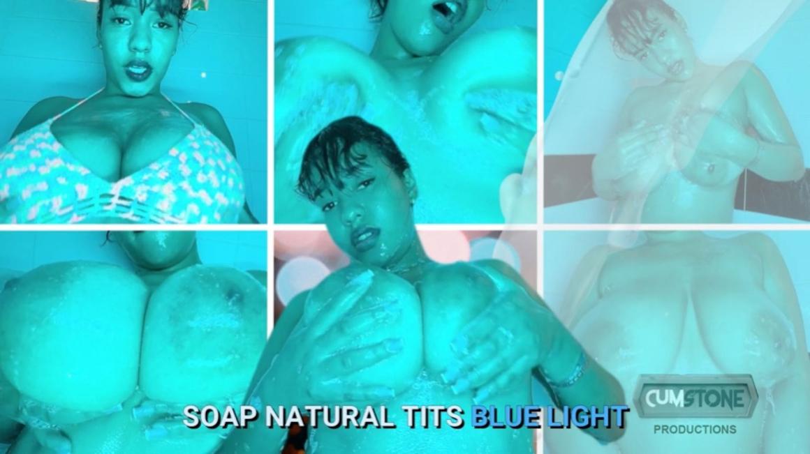 Poster for Soap Natural Tits Blue Light - Manyvids Star - Kirabigboobs - Big Boobs, Shower (Душ)