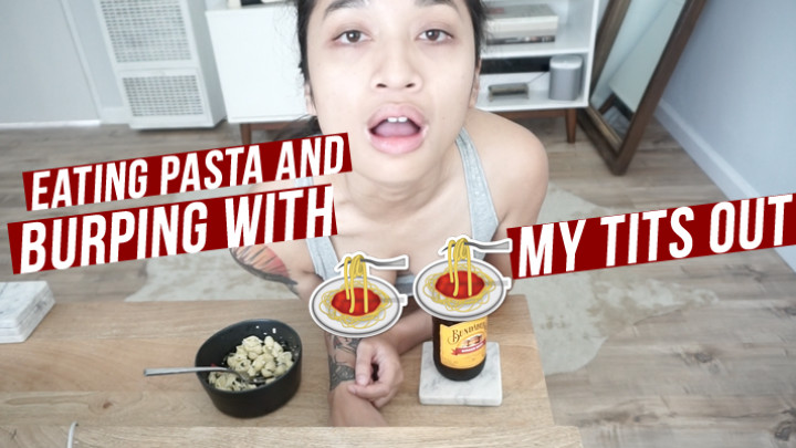 Poster for Manyvids Star - Eating Pasta & Burping With My Tits Out - Avery Black - Eating, Asian (Эйвери Блэк Есть)