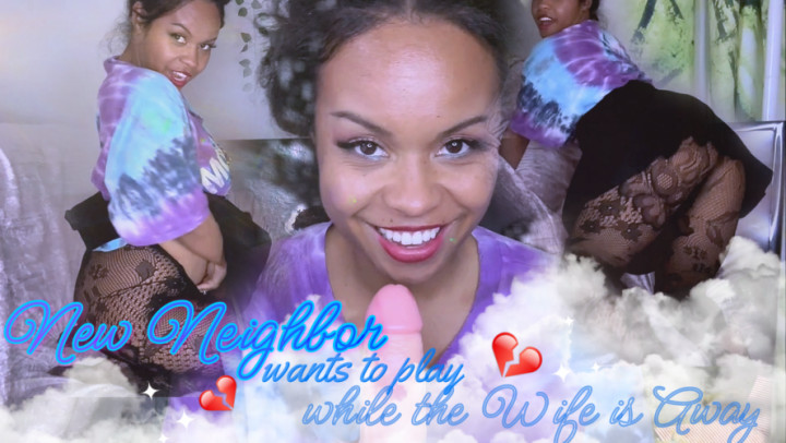 Poster for New Neighbor Wants To Play While Wife Is Away - Manyvids Model - Sweetbabyvixxi - Pov, Interracial, Role Play