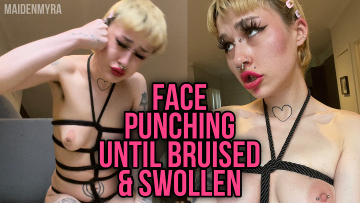 Poster for Punching My Face Bruised & Swollen - Maiden_Myra - Manyvids Star - Bdsm, Face Slapping (Бдсм)