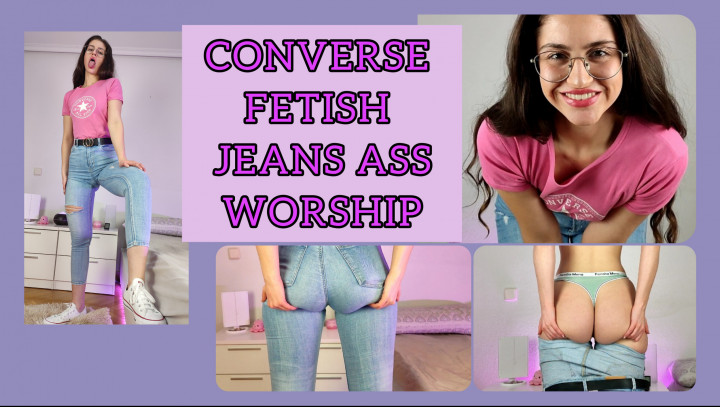 Poster for Goddess Jeans Assworship Converse Fetish - Shanaxnow - Manyvids Model - Tightasses, Tightsfetish (Шанакснов Колготки-Фетиш)