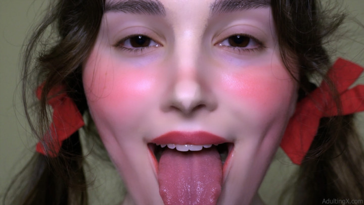 Poster for Tongue Out Eye Contact Loop - Mar 4, 2022 - Adulting - Manyvids Model - Eye Contact, Mouth Fetish, Ahegao (Взросление Зрительный Контакт)