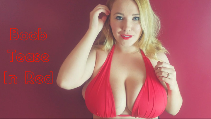 Poster for Manyvids Girl - Boob Tease In Red - Apr 13, 2018 - Annabelle Rogers - Big Boobs, Boob Bouncing, Blonde (Аннабель Роджерс Прыгающая Грудь)