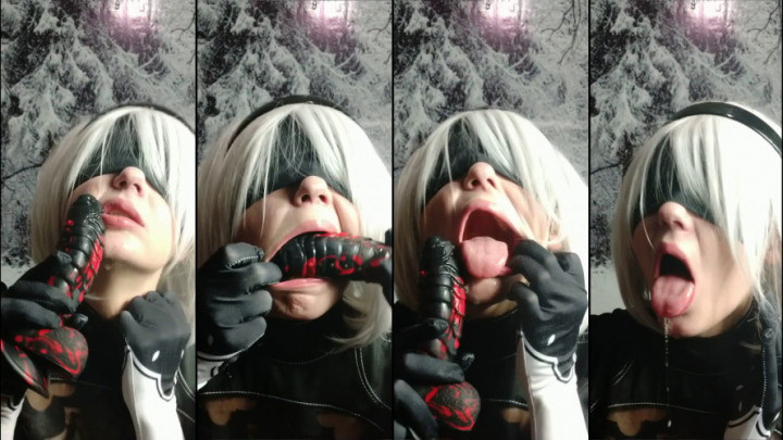 Poster for Lil Cosplay Slut - Nier Automata: Intense Deepthroat - Apr 10, 2020 - Manyvids Model - Face Slapping, Cosplay, Throat Fucking (Лил Косплей Шлюха Горловой Трах)