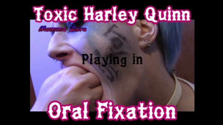 Poster for Manyvids Model - Goddesszora Toxic Harley Quinn Oral Fixation - Goddesszora - Cosplay, Oral Fixation, Candy Land (Богинязора Косплей)