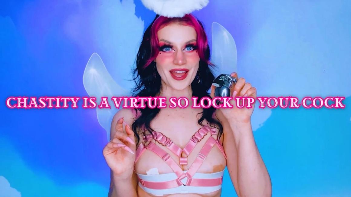 Poster for Chastity Is A Virtue So Lock Up Your Cock - Starry Yume - Manyvids Star - Key Holding & Chastity, Orgasm Denial (Звездная Юмэ Отказ От Оргазма)