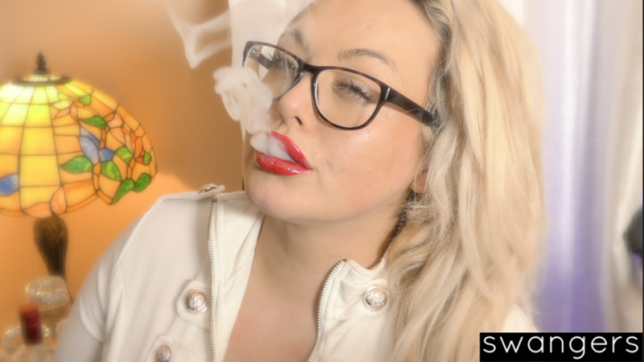 Poster for Swangers - Manyvids Star - Sexy Red Lips On Your Cigarette Stick - Big Boobs, Lipstick Fetish, Milf (Большие Сиськи)