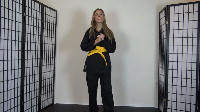 Poster for Roxieraefetish - Manyvids Model - Jenny Jett Earns Her Orange Karate Belt - July 18, 2022 - Kicking, Foot Fetish (Фут-Фетиш)