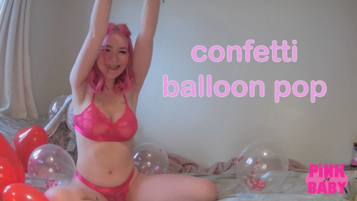 Poster for Manyvids Star - Confetti Balloon Popping - Pinkbaby24 - Balloons, Petite, British (Воздушные Шары)