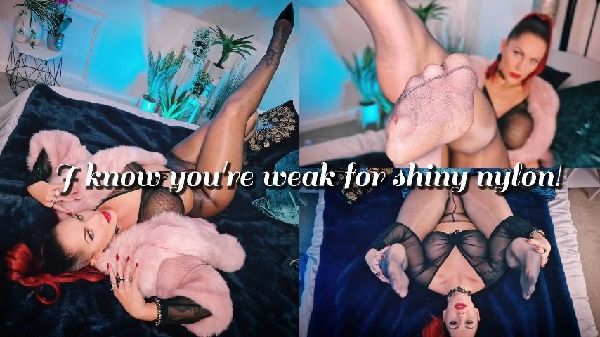 Poster for Manyvids Model - I Know You'Re Weak For Shiny Nylon - Ruby_Onyx - Dangling, Femdompov, Nylonworship