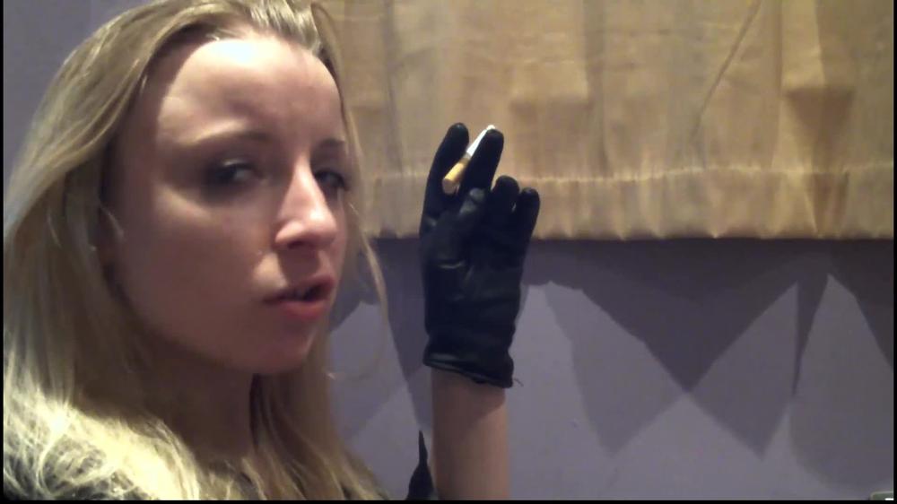 Poster for Manyvids Girl - Sophieshox Chain Smoking In Black Leather Gloves - Sophieshox - Sophieshox