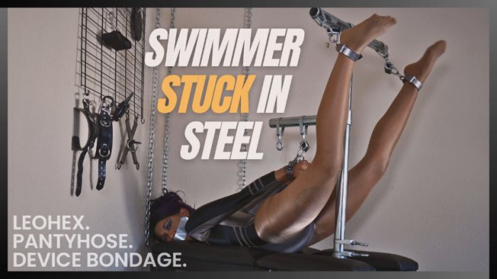 Poster for Cupcake Sinclair - Swimmer Stuck In Steel - Clips4Sale Model - Bondagedevice, Handcuffandshacklefetish (Кекс Синклер)