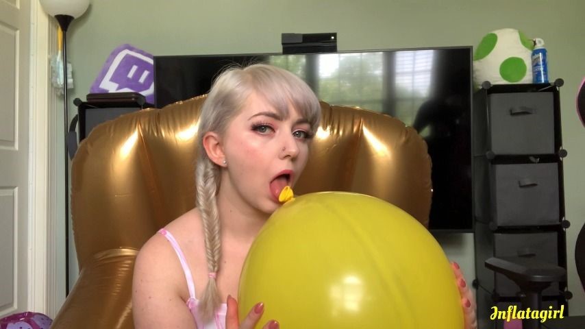 Poster for Inflatagirl - Inflatagirl Blowing Biting And Licking My Balloons - Manyvids Model - Balloons Non Pop, Inflatables, Latex (Надувные Изделия)